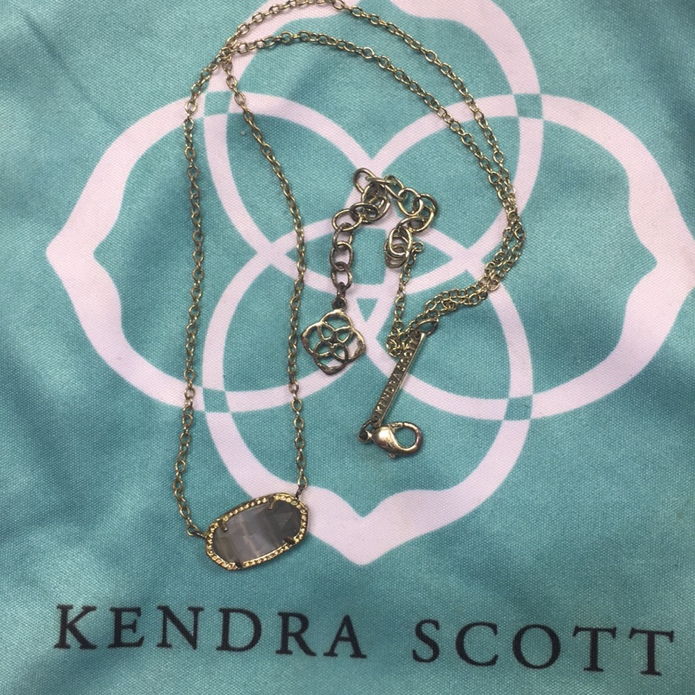 Kendra Scott necklace with grey stone